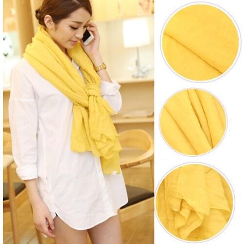 Muslim Hijab Muffler Scarf Women Candy Colored Cotton Linen Long Scarf Solid Color Soft Scarves Shawls High Quality 180*55cm