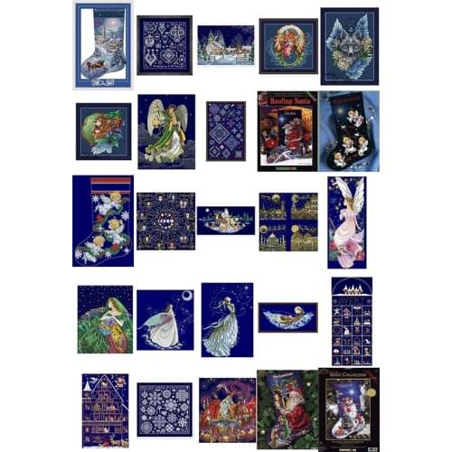 Angel 10 cross stitch kit love couple design cotton 28CT 14ct 18ct 11ct dark blue colorfully canvas embroidery DIY needlework
