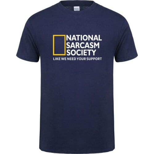 Omnitee Funny National Sarcasm society T Shirt Tops Men Casual Cotton Short Sleeve Mans Cool Sarcasm T-shirt OZ-108
