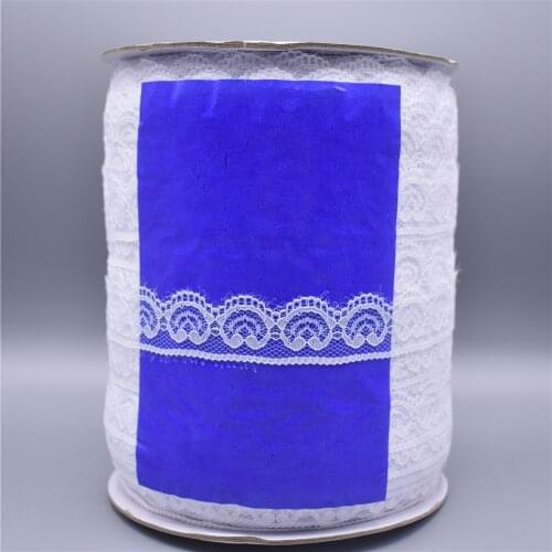 Wholesale 400yards/Roll White Lace Ribbon Tape Wide/22mm Lace Trim Handicrafts Embroidered African Lace Fabric Material Applique