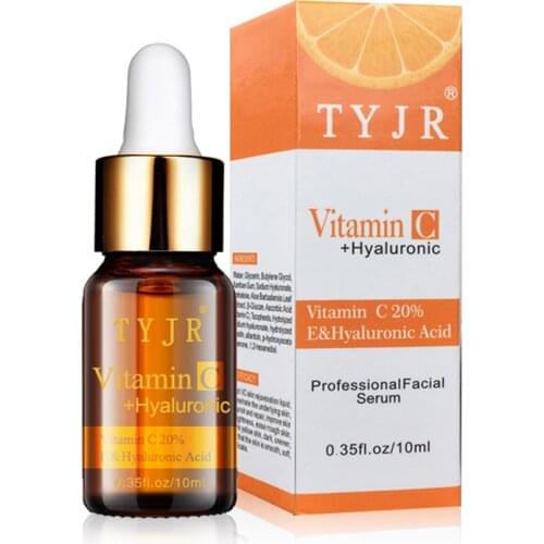 Pure Vitamin C Serum Liquid Freckle Removal Acne Scars Hyaluronic Acid Anti-Wrinkle Whitening VC Face Serum Fade Dark Circles