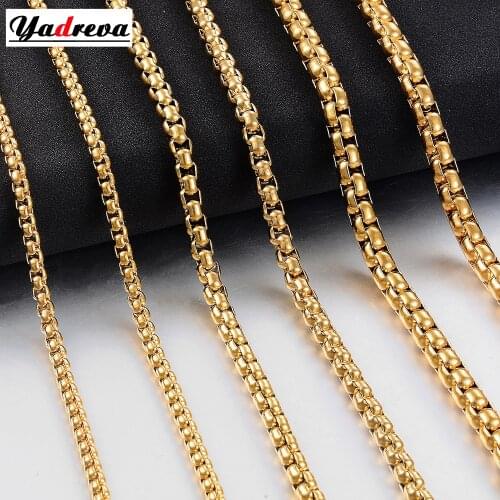 Stainless Steel Necklace Waterproof Round Gold Chain Men And Women Gift Jewelry 2mm-5mm Width