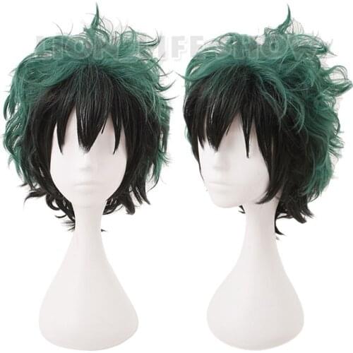 Midoriya Izuku Wigs Boku no Hero Academia Short Green Gradient Wig Japanese Anime My Hero Academia Cosplay Hair Halloween