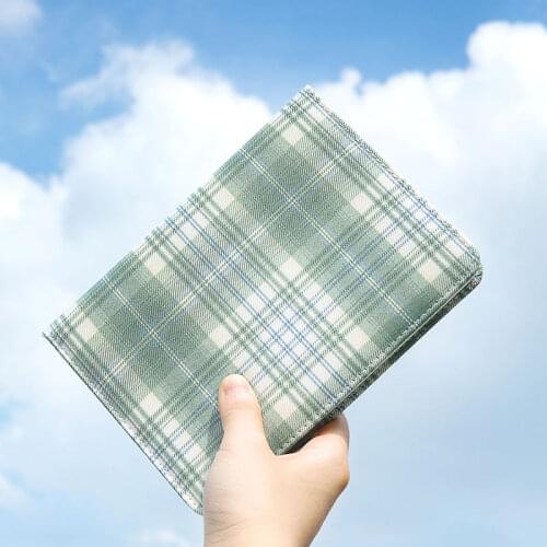 Portable A5 Cloth Fabric Plaid Cover Notebook Students Creative Journal Horizontal Line Diary School Supplies Stationery Gift