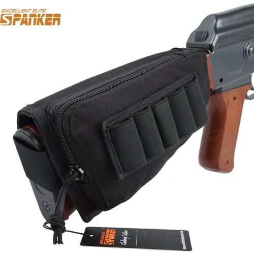 EXCELLENT ELITE SPANKER Tactical Combat Gun Buttstock Bullet Clip Magazine Pouch Rifle/Shotgun Stock Pouch Holder / Cheek Pad