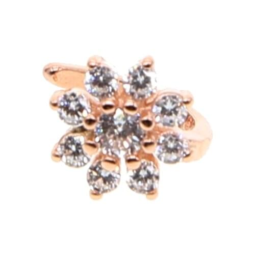Dropshipping 1PC Womens Fashion Cz Crystal Flower U Shape Ear Cuff Clip-on No Piercing Earring high quality 100% 925 silver