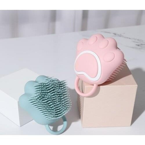 Cartoon Cat Paw Baby Shower Brush Fast Foaming Silicone Scrubbing Artifact Full Body Massage Spa Brush Bathroom Accessory