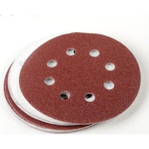 5pcs 8 Hole Sandpaper Round Shape Sanding Discs 60 80 100 120 150 Grit Sander Disc Abrasive Polishing Tools For Polish