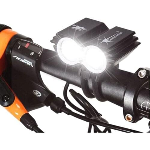 SolarStorm 1000 Lm 2 LED lamp beads Mini X2 led bicycle light Headlight bike light+6400 mAh Battery bike Accessories