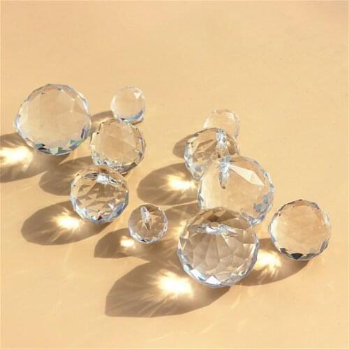 15mm-100mm Glass Crystals For Chandeliers Faceted Hanging Ball Crystal Drops For Chandelier Parts For Home Decoration