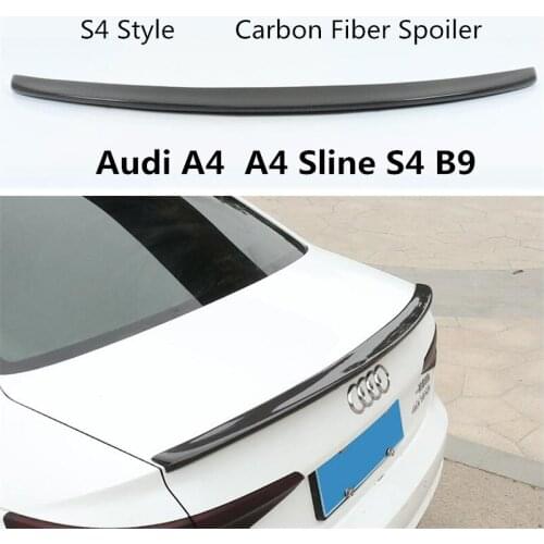 S4 Style Carbon Fiber Spoiler For Audi A4 Sline S4 B9 2017 2018 2019 Rear Wing Spoilers High Quality Car Accessories