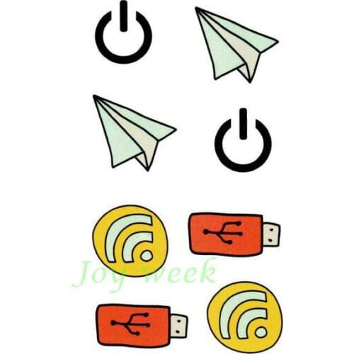 Waterproof Temporary Tattoo Sticker paper airplane WIFI USB power tatto stickers flash tatoo fake tattoos for girl women