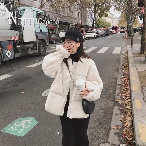 Faux Lambswool Women Outwear Winter Parkas Short Style Korean Students Patchwork 2020 New Female Coat