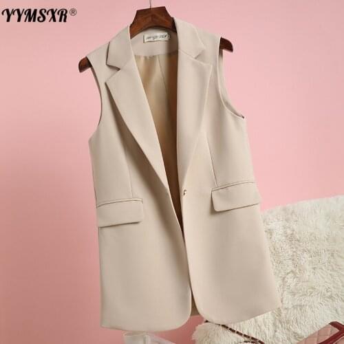 Large size fashion womens suit vest female 2021 spring and autumn new fashion simple one button ladies blazer high quality