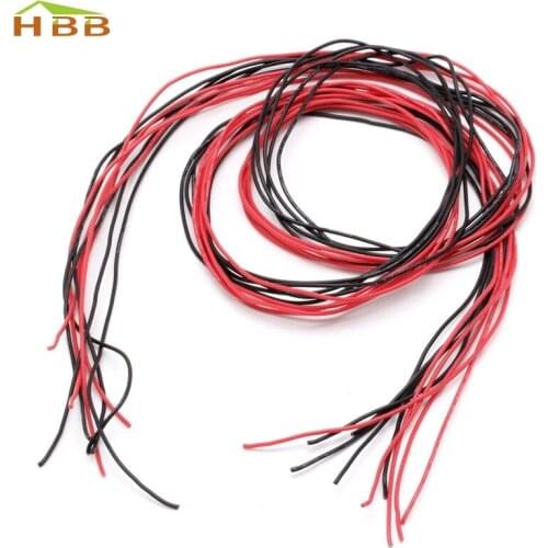 1Set 26AWG Silicone Wire Flexible Gauge Stranded V# Copper Cables 5m For RC Black Red #046