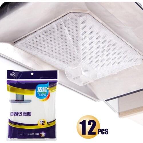 12pcs Clean Cooking Nonwoven Range Hood Filter Kitchen Oil Filter Papers For Exhaust Hood Kitchen Cleaning Tools