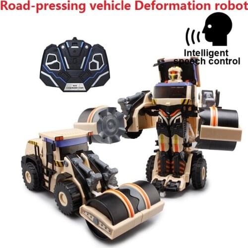 2.4G voice control car one key deformation humanoid intelligent dancing robot toys Remote control educational truck robot