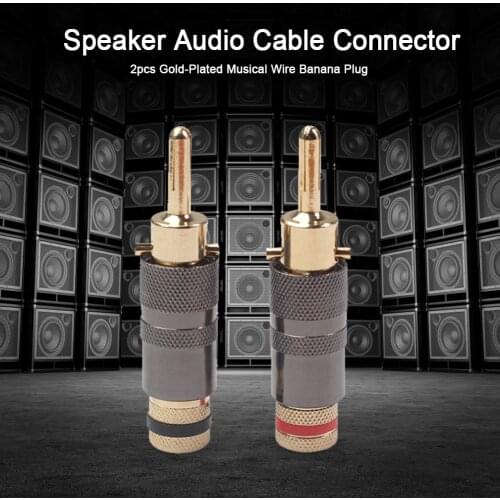 2/4pcs Gold-Plated Copper Musical Wire Banana Plug Audio Video Cable Adapter Locking Cable Speaker Audio Cable Connector