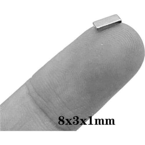 20~2000PCS 8x3x1 Small Block Magnets N35 8*3*1 Neodymium Magnet 8*3*1mm Permanent NdFeB magnet Strong Powerful Magnetic 8x3x1mm
