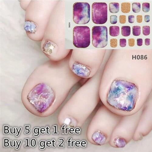 2020 New Fashion 3D Toe Nail Decals Art Stickers Designer DIY Nail Polish Strips Wraps for Party Decor Women