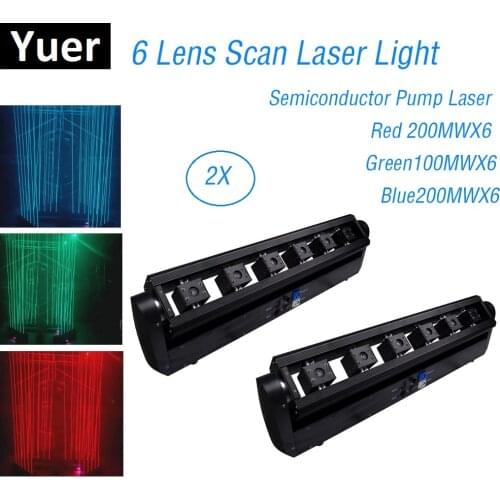 6 Lens RGB 3000mw DMX512 Laser Line Scanner Stage Lighting Effect Laser Projector Disco Lights Dj Dance Bar LED DMX Laser Show
