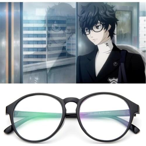 Anime Persona 5 Ren Amamiya Futaba Sakura Hero Kurusu Akira Glasses Cosplay Costumes Accessories Eyewear Halloween Black Props