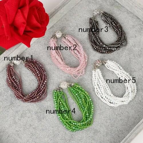 Red/white/gray/pink/green quartz faceted baroque 8inch unique style FPPJ bracelet wholesale beads nature