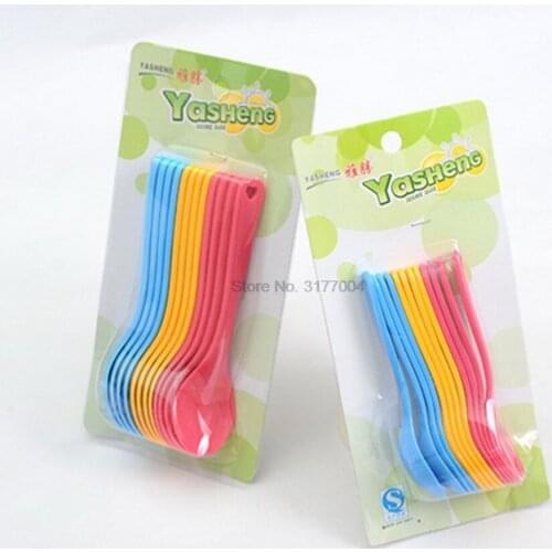 DHL 200set 12Pcs/set Baby Feeding Spoon Safe Plastic Toddler Training Eating Spoon Set