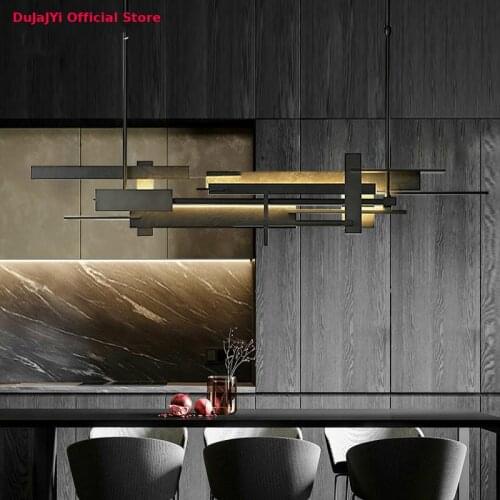 Designer personality LED Chandelier lighting Black Wrought iron decoration modern Simple Restaurant bar luxury Hanging lamp