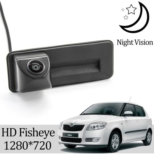 Owtosin HD 1280*720 Rear View Camera For Skoda Fabia MK2 2008 2009 2010 2011 2012 2013 2014 Car Trunk Handle Camera Accessories