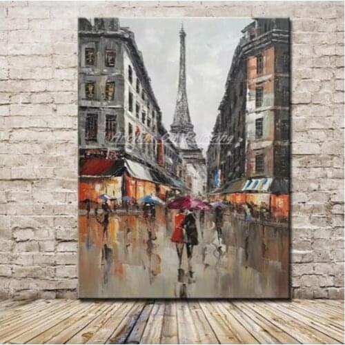 100% hand painted oil painting Home decoration high quality landscape knife painting pictures 2020042501