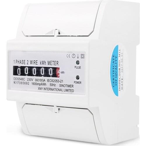 DIN Rail Mount AC 380V 5-100A Three Phase 2 Wire Digital Power Meter Electricity Cost Measuring Meter