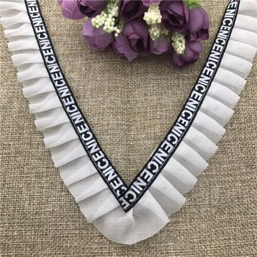 3cm Wide 1 Meter Chiffon fold ribbon Net Yarn Lace Ruffle DIY skirt cuff tide clothing lace accessories