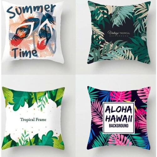 45x45cm Square Pillow Throw Case Decor Waist Plant Letter Sofa Polyester Home Cushion Cover