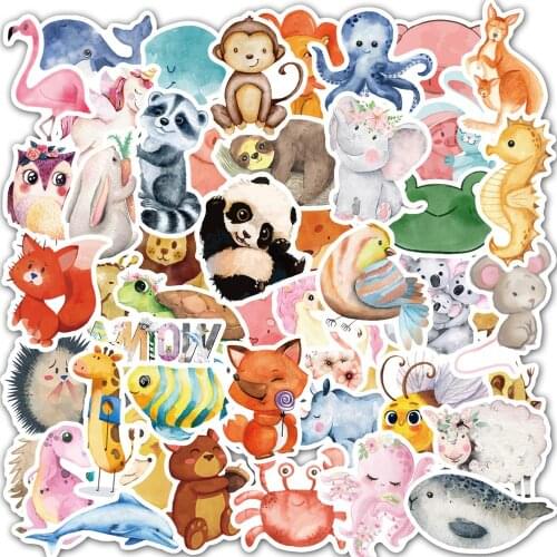 Cute Vsco Girl Animal Stickers Adventure Unicorn Anime Sticker on Kids Laptop Book Guitar Car Skateboard Funny Decal Pack Toy