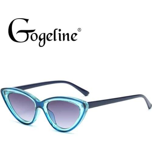 Fashion Elegant Triangle Candy Gradient Color for Women Men Sexy Shiny Cat Eye Sunglasses Shades uv400 Vintage Cateye Glasses