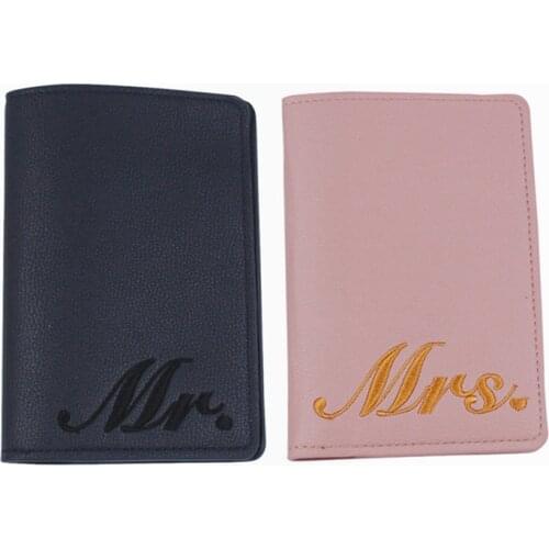 New Mr Mrs Lover Couple Passport Cover Letter Women Men Travel Wedding Passport Cover Holder Travel Case CH36