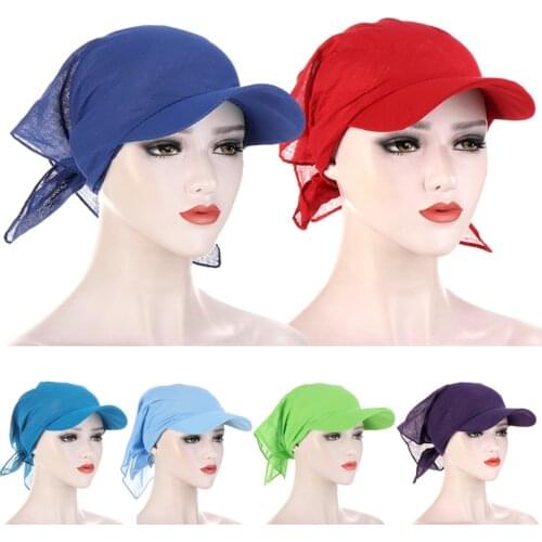 New Fashion Tie-dye Solid Color Scarf Hat Outdoor Windproof Bandana Cotton Print Headscarf With Hood Bowknot Long Tail Head Cap