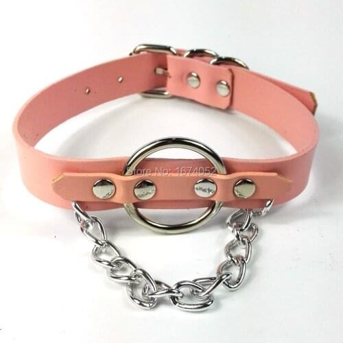 Punk Harajuku 100% Handmade Women Girl Leather Choker Hollow Caged Frame Collar Chain Gothic Necklace