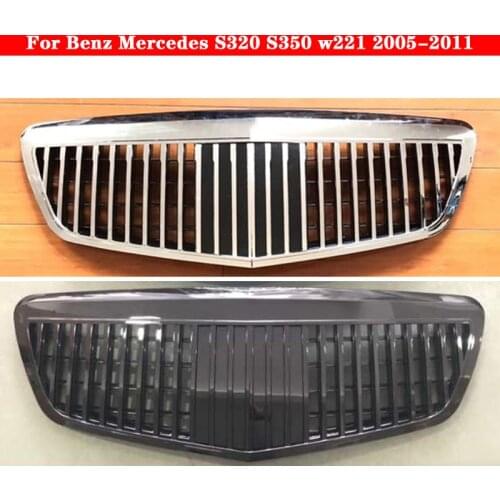 For Mercedes-Benz Mercedes S320 S350 w221 Car styling Middle grille Maybach ABS plastic front grille vertical bar