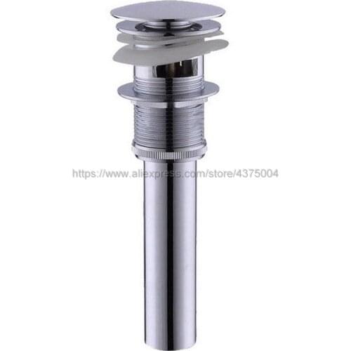 Polished Chrome Bathroom Lavatory Sink Pop Up Drain Brass Vanity Vessel Sink Drain With Overflow Nsd010