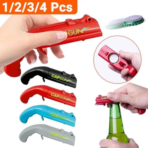 Portable Cap Gun Bottle Opener Beverage Beer Bottle Opener Gun Cap Launcher Bar Tool Drink Opening Shooter Wine Accessories