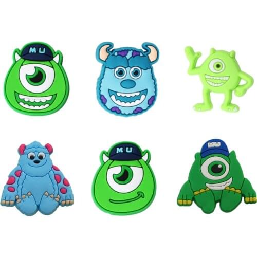 Single Sale 1pcs Monsters PVC Shoe Charms,Shoe Buckles Accessories Fit Bands Bracelets Croc JIBZ,Kids Party X-mas Gift