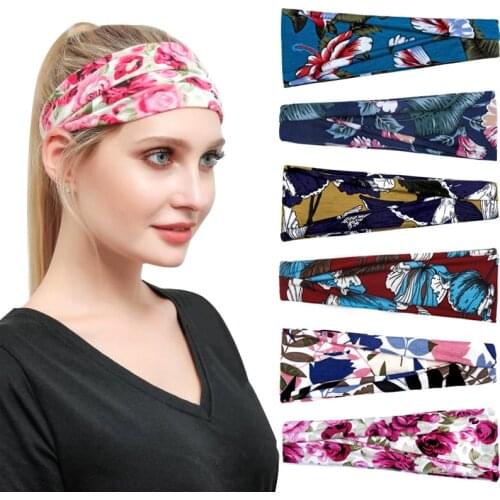 Europe and the United States new printed headband yoga headband sweat-absorbent headband female wide-brimmed headband