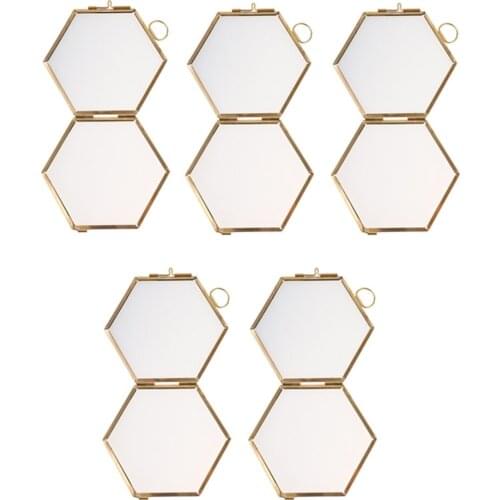 Clear Metal Photo Frame Wall Display, Card Holder with Locket Closure, 3.46-Inch-by-3.35-Inch, Pack of 5