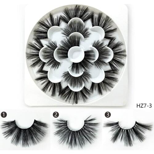 NEW 7 Pairs Multi pack 25mm long lashes 100% Mink Eyelashes Soft Dramatic Volume Fake Lashes Reusable Thick False Eyelashes