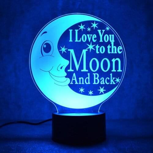 Moon Remote Touch 3d Table Lamps For Living Room Christmas Gift 3d Night Light 7 Color Change Lighting Desk Lamp
