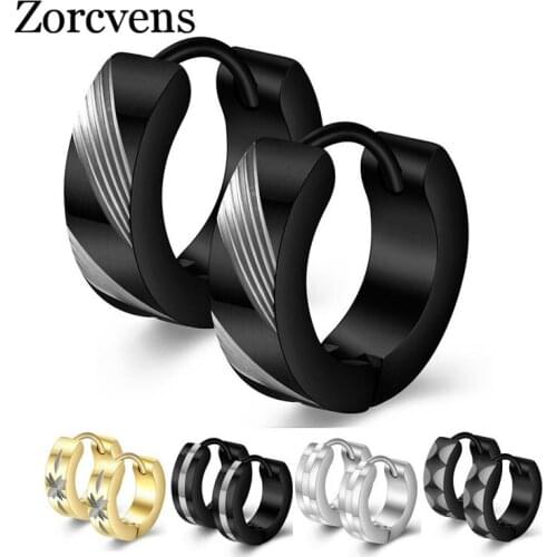 Modyle 2020 New Black Gold Sliver Color Small Flower Hoop Earrings for Women Stainless Steel Modern Piercing Earrings