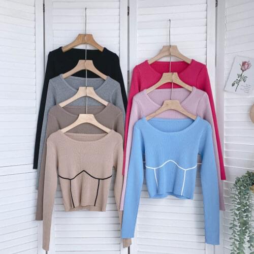 SINGREINY Women Korean Knitted Sweater Long Sleeve O Neck Solid Elastic Slim Tops 2021 Autumn Casual Streetwear Female Pullovers