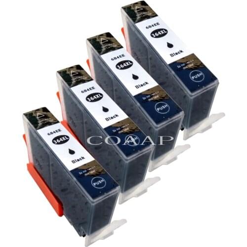 4x Compatible 364XL Black Ink Cartridges For HP Photosmart 5510 5520 Deskjet 3070A 3520 Officejet 4610 4620 4622 inkjet Printer